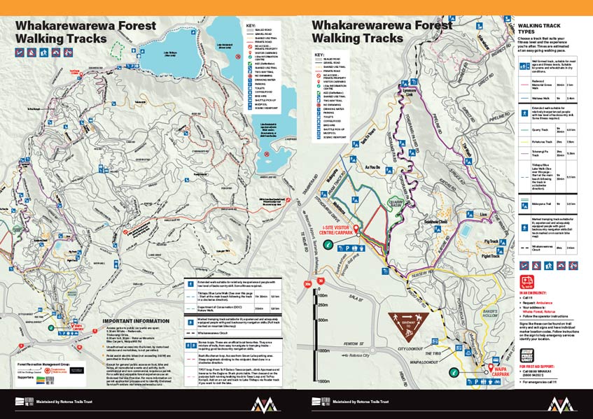 Whakarewarewa walking trail map